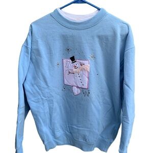 Vintage Snowman I love Snow Sweatshirt Women’s Size Medium